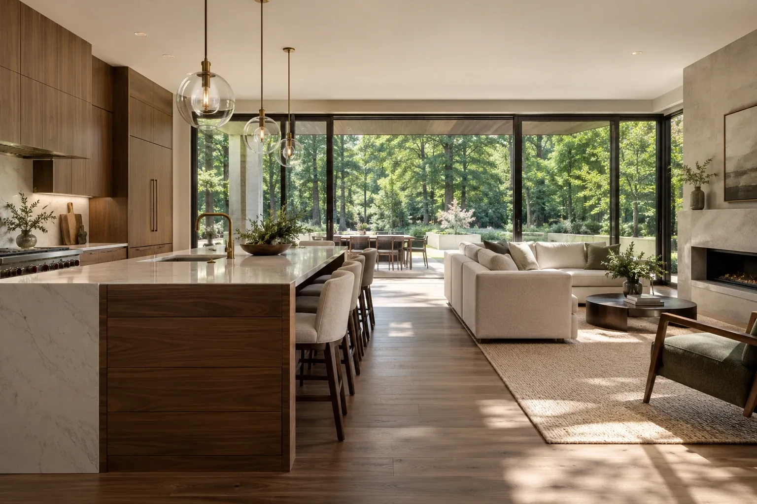Kitchen and living space renovation concept