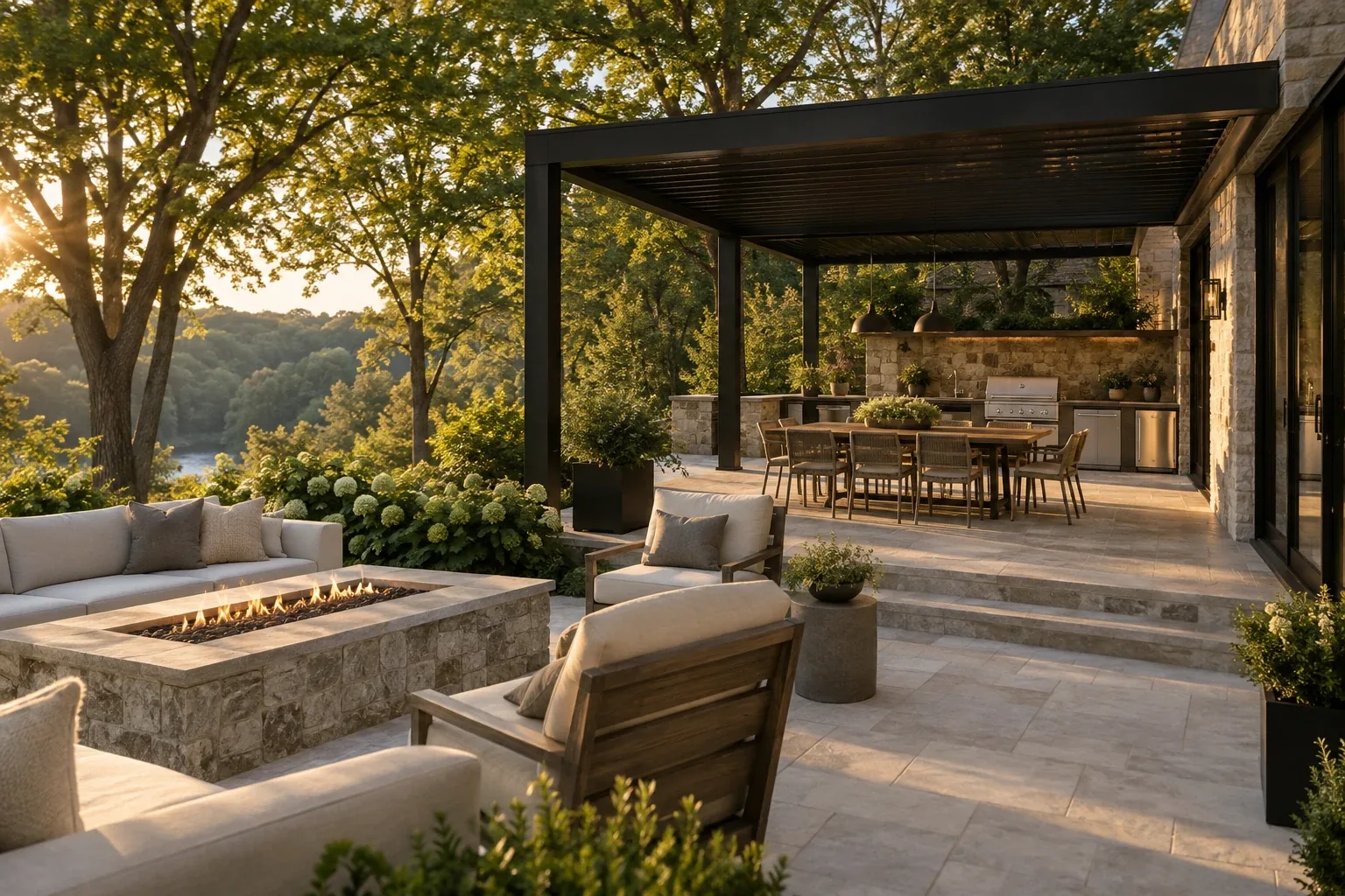 Patio and outdoor dining concept